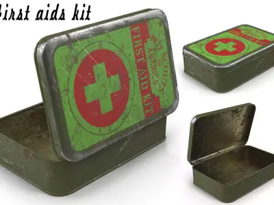 First aids kit Low-poly 3D model