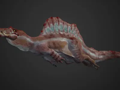 Spinosaurus dinosaur Low-poly 3D model
