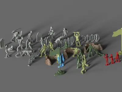 3D Scanned Miniatures collection 3D model