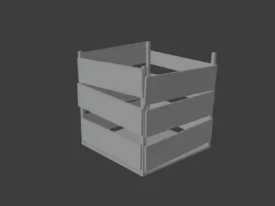 Wooden box for stones food tools Free low-poly 3D model