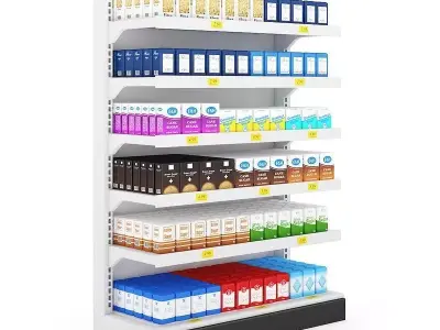Supermarket Shelf 3D model