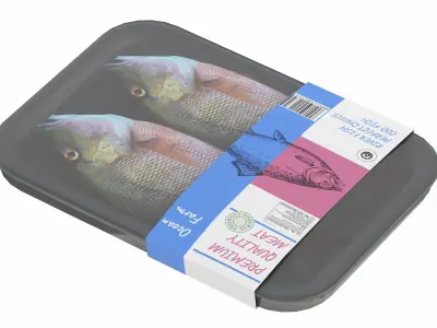 Frozen Fish Low Poly PBR Realistic Low-poly 3D model