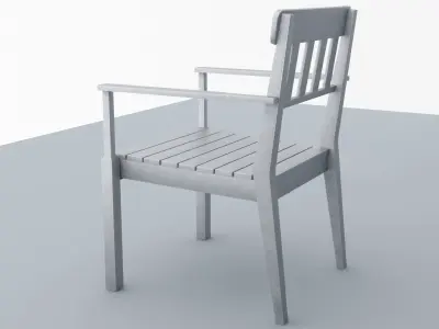 Stell Chair Outdoor AngsoLow Poly VR Low-poly 3D model