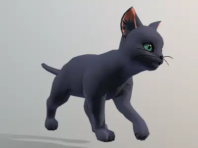 BLACK CAT Walking Cycle 3D model