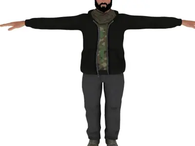 man fatty Free low-poly 3D model