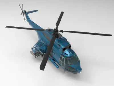 IAR 330 helicopter 3D model