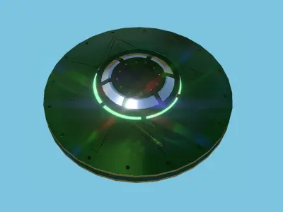 Spaceship UFO A1 - Green - Alien SciFi Vehicle Low-poly 3D model