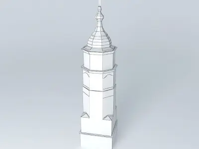 Historical Clock Tower Low-poly 3D model