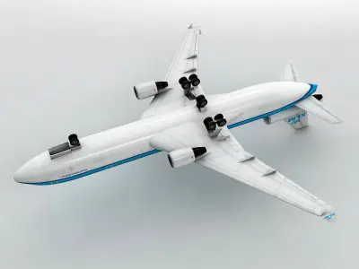Douglas MD 11 Airliner - KLM Low-poly 3D model