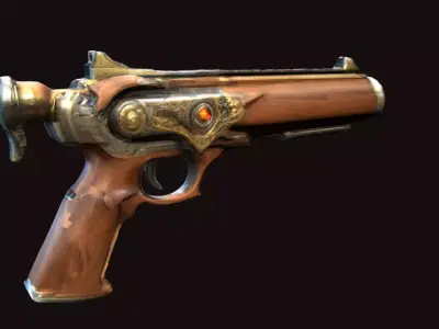 Steampunk Fantasy Pistol Free 3D model