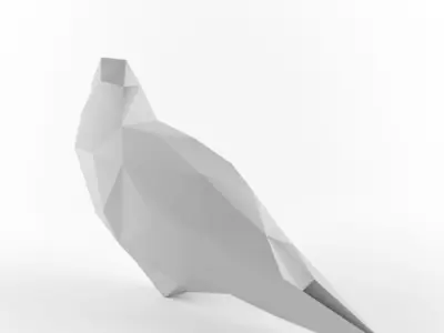 Low Poly Bird Pigeon Dove Turtledove Low-poly 3D model