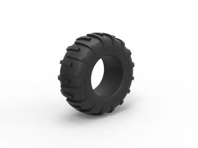 Offroad tire 37 Scale 1 to 25 3D print model