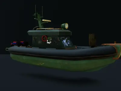 military rhib for games Low-poly 3D model