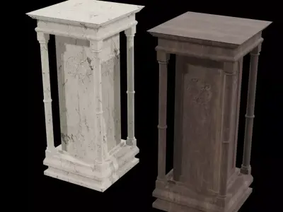 Gothic Pedestal Low-poly 3D model