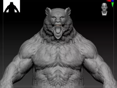 bear Rage beast strong sharp claw  3D model