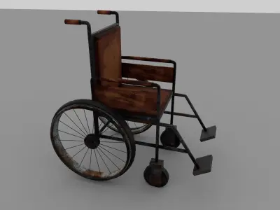 Old wheel chair Maya  Free 3D print model