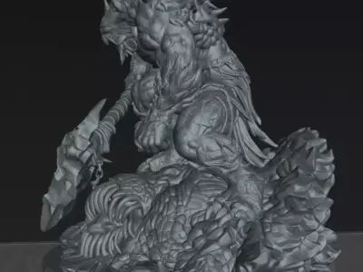 Warrior Goremaw Stalker Brutal Hunter STL 3D print model