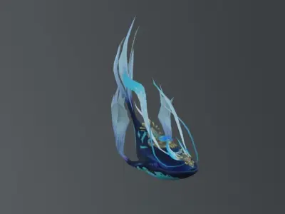 Fantasy Whale Low-poly 3D model