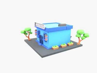 Barbershop 3D Illustration 3D model