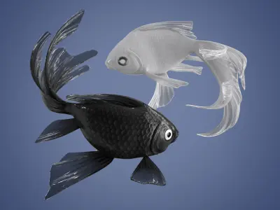 Yin Yang Black White Low-poly 3D model