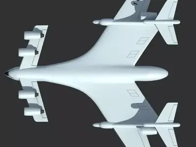 Super-heavy Amphibian Cargo Aircraft 3D model