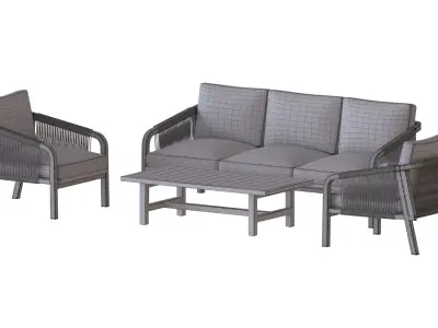 Outdoor Sofa and Table 3D model