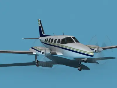 Piper PA-31-350 Navajo Chieftain V11 3D model
