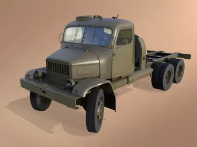 PV3S Truck Military Platform Set Low-poly 3D model