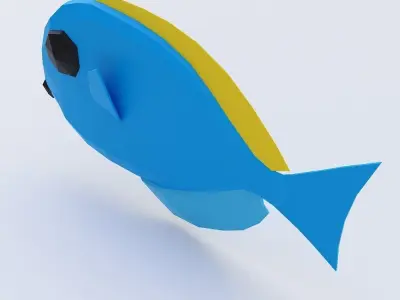 Ambly Fish low poly 3d model  Low-poly 3D model