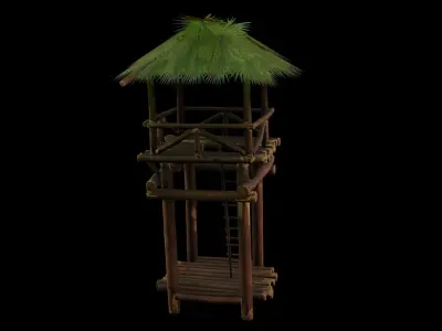 Wooden Watchtower Low-poly 3D model
