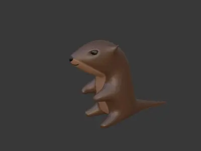 Otter 3d lowpoly model Low-poly 3D model