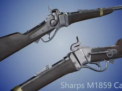 M1859 Sharps Carbine Low-poly 3D model
