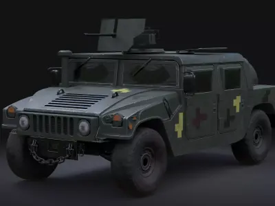 HMMWV military vehicle Low-poly 3D model