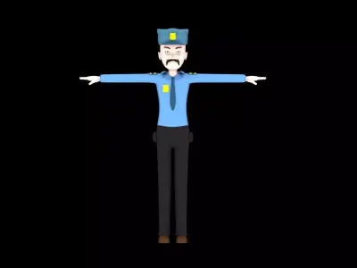 Police man Rigged Texture