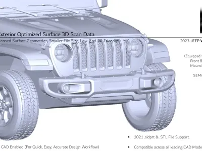 2023 JEEP WRANGLER JL RUBICON 3D Scan Chassis CAD Mounts Data 3D model
