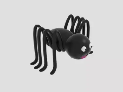  Cartoon Simple Spider Free low-poly 3D model