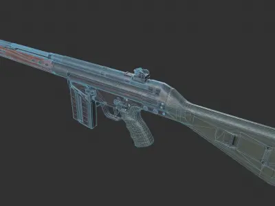 Heckler and Koch Gewehr 3 A3 Low-poly 3D model