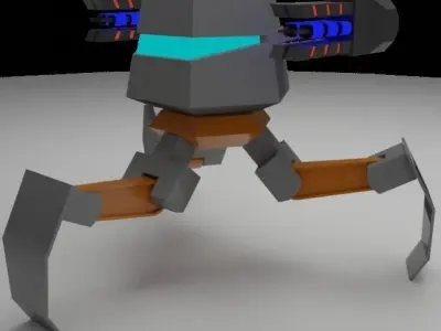 Tripod Mech low poly Low-poly 3D model