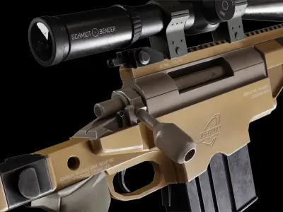 ASHBURY ASW 338LM Sniper Rifle Low-poly 3D model