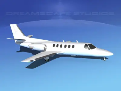 Cessna 550 Citation II White Livery 3D model