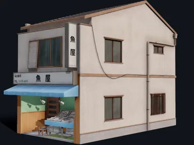 Tokyo Fishmonger Low-poly 3D model