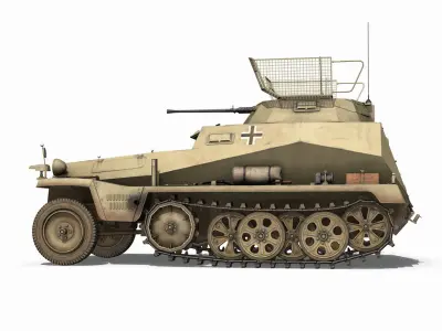 SD KFZ 250 9 - Reconnaissance Halftruck - 23 PzDiv 3D model