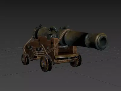 Navy cannon for ships 3D model