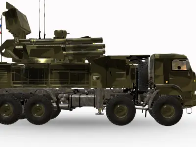 Pantsir-S1 8x8 Low-poly 3D model