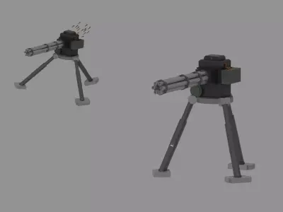 Sentry Gun Low-poly 3D model