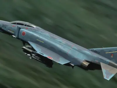 F4 Phantom 2 -Kai Texture-Fully Rigged-Changeble Decal -Text Low-poly 3D model