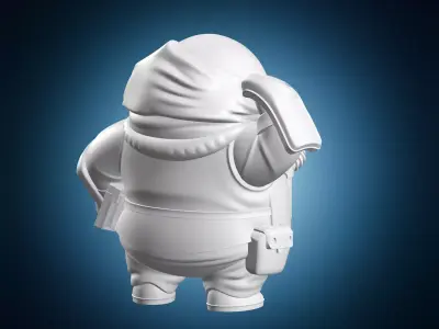 Heavy Armor Sci Fi Trooper with Gatling Gun 3D print model