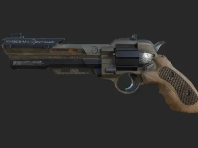 Sci-Fi Revolver Low-poly 3D model