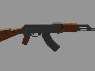 Low poly AK-47 Free low-poly 3D model