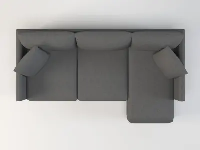 Gather arm wide chaise sectional sofa Free low-poly 3D model purchase